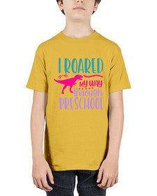 i roared my way through preschool 375# - prek headstart - Youth Tee Unisex