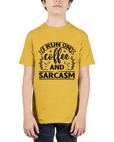 i run on coffee and sarcasm 596# - sarcastic - Youth Tee Unisex