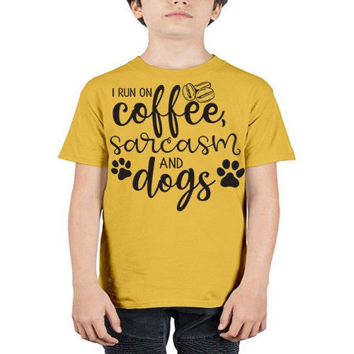 i run on coffee, sarcasm and dogs 172# - dogs - Youth Tee Unisex