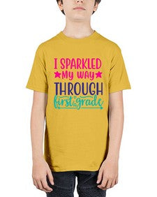 i sparkled my way through first grade 377# - first grade - Youth Tee Unisex