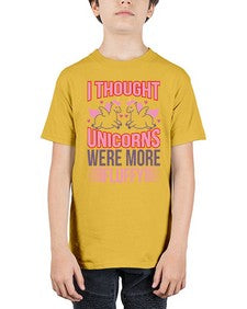i thought unicorns were more fluffy 193# - unicorn - Youth Tee Unisex