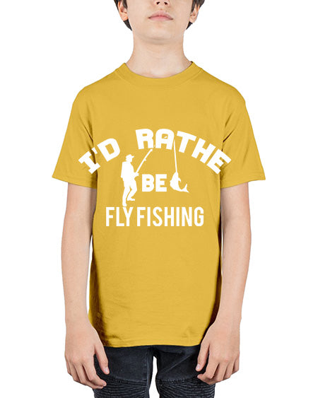 id rather be fly fishing 11# - shark-fish - Youth Tee Unisex