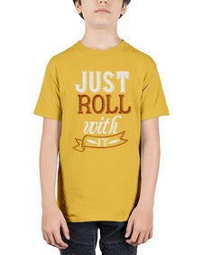just roll with it 295# - cooking - Youth Tee Unisex