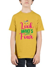 look whos four 261# - unicorn - Youth Tee Unisex