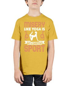 misery like yoga is not a competitive sport  425# - yoga - Youth Tee Unisex