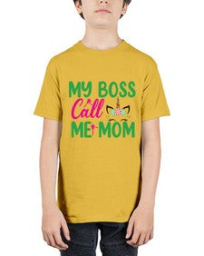 my boss call me mom 311# - unicorn - Youth Tee Unisex