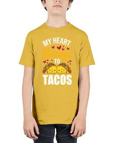 my heart belongs to tacos 1423# - tacos - Youth Tee Unisex