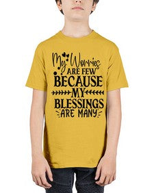 my worries are few because my blessings are many Style 84# - motivation - Youth Tee Unisex