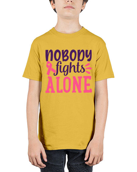 nobody fights alone Style 6# - breast cancer - Youth Tee Unisex