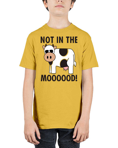 not in the mooood  - cow - Youth Tee Unisex