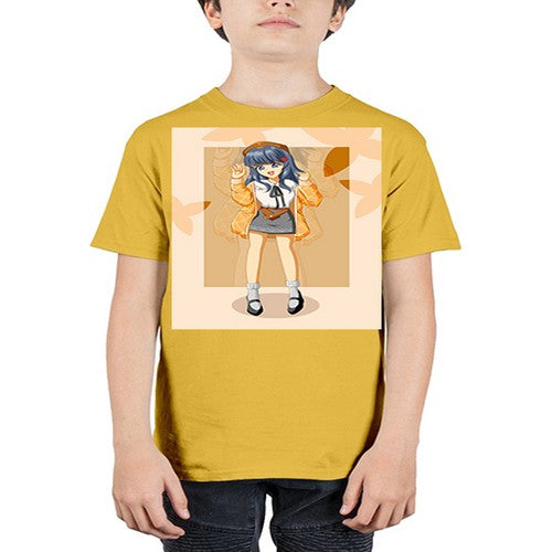 of beautiful girl with jacket 132# - anime - Youth Tee Unisex