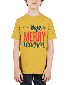 one merry teacher Style 327# - teacher - Youth Tee Unisex