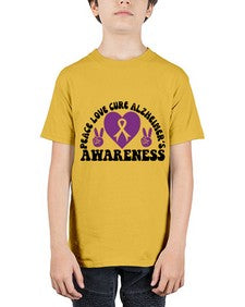 peace love cure alzheimer s awareness 206# - alzheimers - Youth Tee Unisex