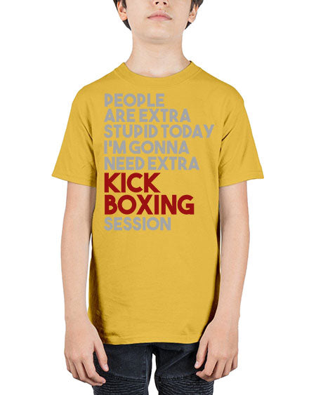 people are extra stupid today kick boxing 53# - boxing - Youth Tee Unisex