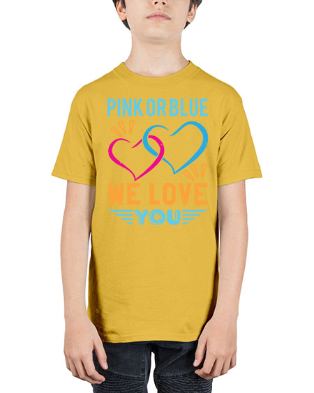pink or blue we love you Style 190# - baby shower - Youth Tee Unisex