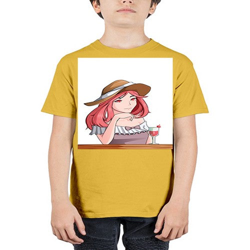pretty woman with fresh juice in summer 37# - anime - Youth Tee Unisex