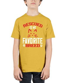 rescued is my favorite breed Style 114# - cats - Youth Tee Unisex