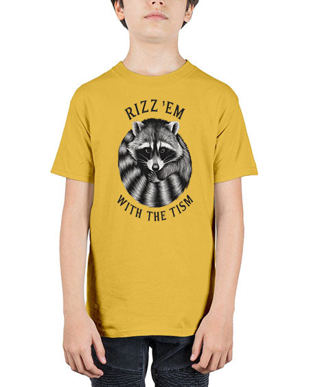 rizzem with the tism 53# - raccoon - Youth Tee Unisex