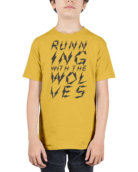 running with the wolves - wolf - Youth Tee Unisex