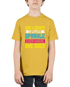 she leaves a little sparkle everywhere she goes 395# - unicorn - Youth Tee Unisex