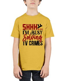 shhh im busy solving tv crimes 1040# - true crime - Youth Tee Unisex