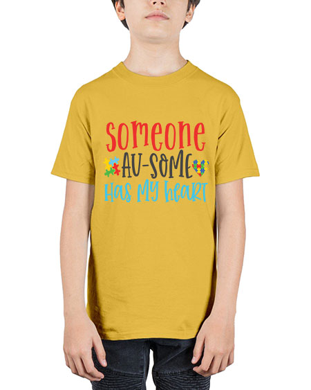 someone ausome has my heart Style 40# - autism - Youth Tee Unisex