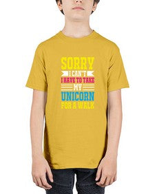 sorry i cant i have to take my unicorn for a walk 405# - unicorn - Youth Tee Unisex