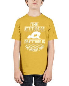the attitude of gratitude is the highest yoga  544# - yoga - Youth Tee Unisex