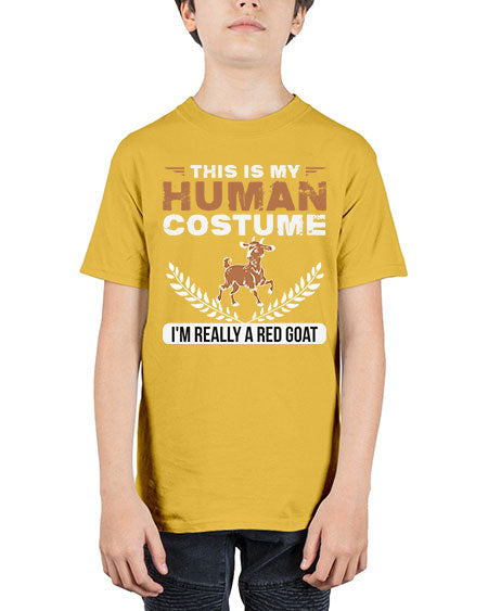 this is my human costume im really a red goat Style 1# - goat - Youth Tee Unisex