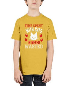 time spend with cat is never wasted Style 120# - cats - Youth Tee Unisex