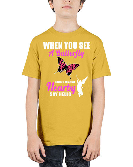 when you see a butterfly - butterfly - Youth Tee Unisex