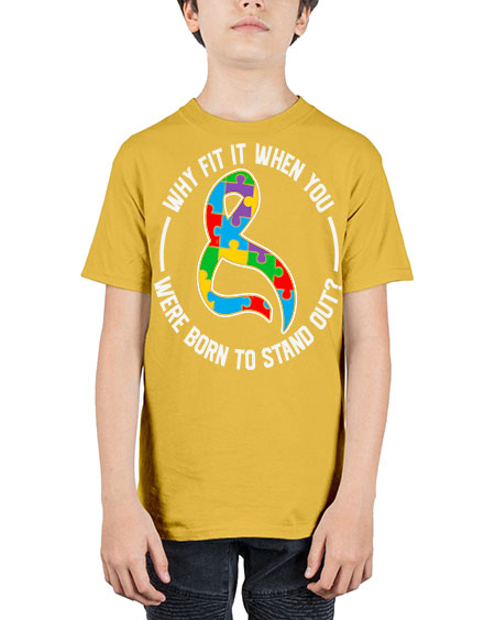 why fit in when u 119# - autism - Youth Tee Unisex