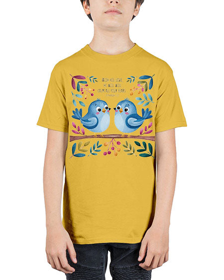 with his love, he will calm all your fears 83# - birds - Youth Tee Unisex
