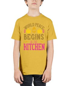 world peace begins in the kitchen 496# - vegan - Youth Tee Unisex