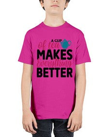 A Cup Of Tea Makes Everything Better 522# - tea - Youth Tee Unisex