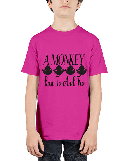 A monkey ran to and  - monkey - Youth Tee Unisex