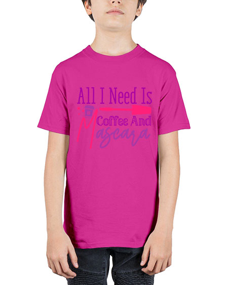 All I Need Is Coffee And Mascara Style 258# - beauty - fashion - Youth Tee Unisex