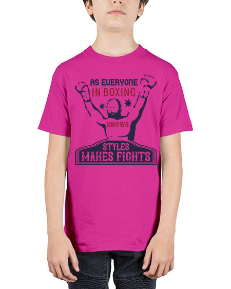 As everyone in boxing knows styles makes fights 2237# - boxing - Youth Tee Unisex