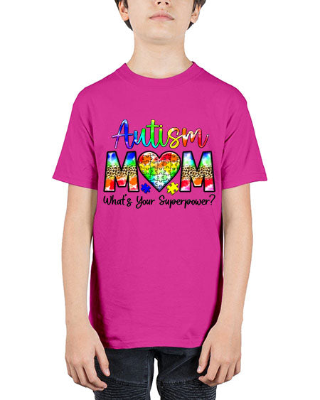 Autism Mom whats your superpower - autism - Youth Tee Unisex