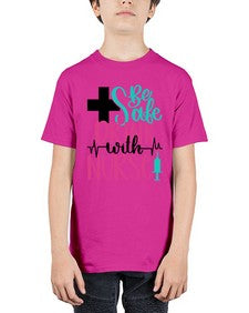 Be Safe Drink With A Nurse Style Style 600# - nurse - Youth Tee Unisex