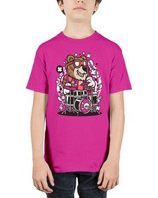 Bear drummer 14# - cartoon animals - Youth Tee Unisex