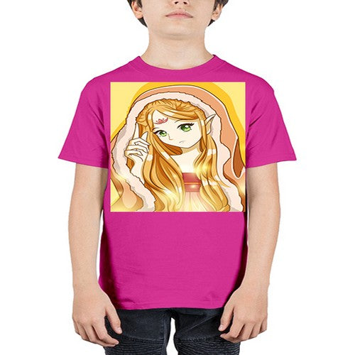 Beautiful and cute fairy queen with long yellow hair 70# - anime - Youth Tee Unisex