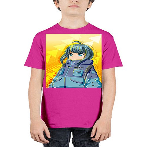 Beautiful and cute girl with big jacket 88# - anime - Youth Tee Unisex