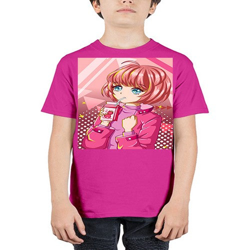 Beautiful and cute girl with strawberry milk 76# - anime - Youth Tee Unisex