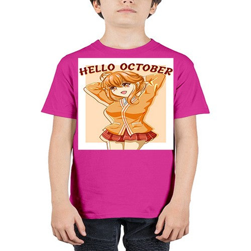 Beautiful and cute teenager girl in hello october 85# - anime - Youth Tee Unisex