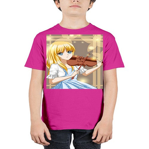 Beautiful girl playing violin 2# - anime - Youth Tee Unisex