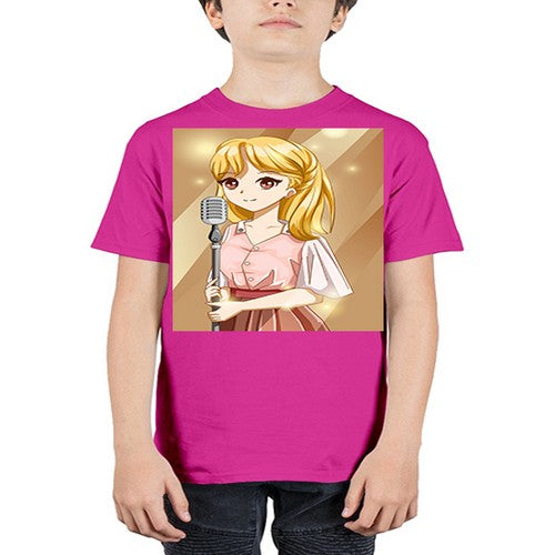 Beautiful girl singing in the studio 32# - anime - Youth Tee Unisex