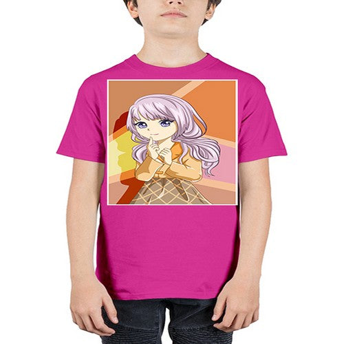 Beautiful girl with long purple hair 42# - anime - Youth Tee Unisex