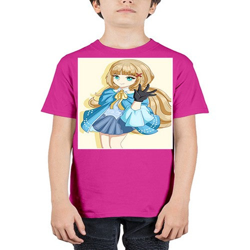 Beautiful princess long hair with blue costume 62# - anime - Youth Tee Unisex