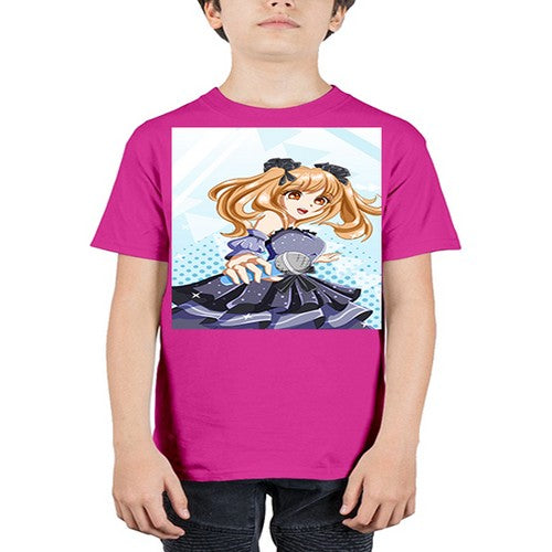 Beautiful singer girl with black dress 19# - anime - Youth Tee Unisex